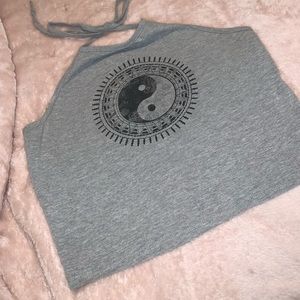 grey halter top